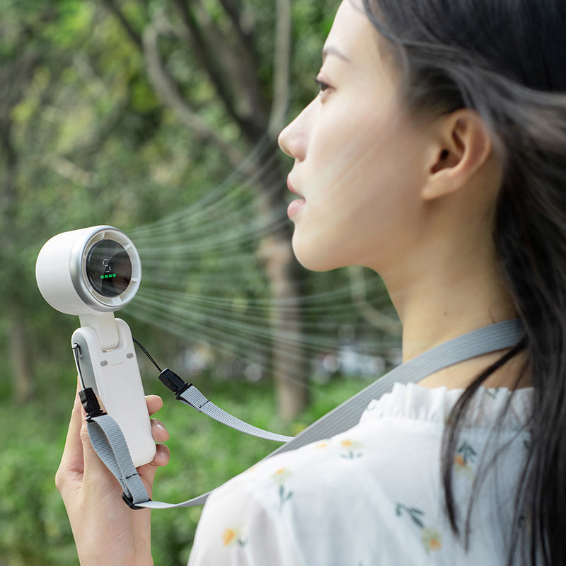 2025 New Portable Electric Fan: Foldable, High - Power, USB - Rechargeable, Wearable Neck Fan