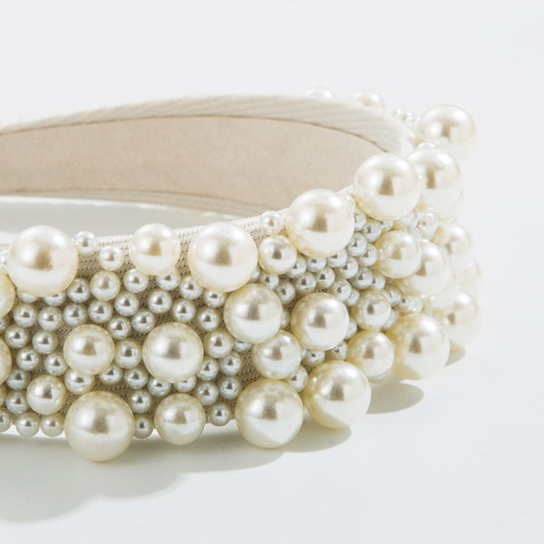 New Heavy Industry Pearl Hair Ornament Women's Wide brim Korean version Net Red Washing Head Band Hair Ornament