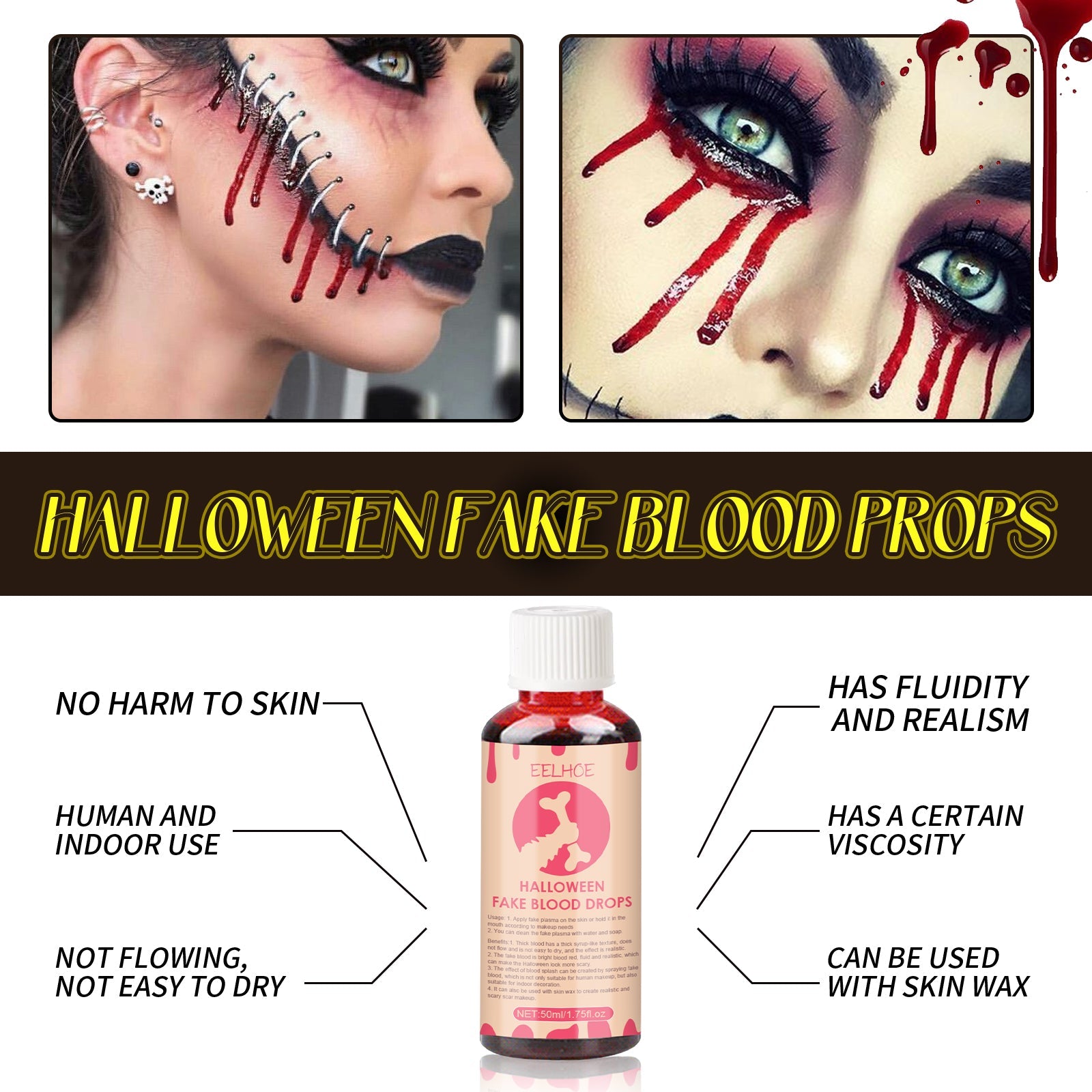 Halloween Plasma Props, Plasma Spray Fake Blood Vampire Zombie Blood Simulation Parody Makeup Props