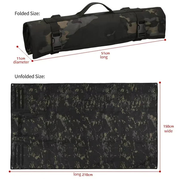 Outdoor non-slip shooting mat: double, portable, tactical, multi-use for training/camping.