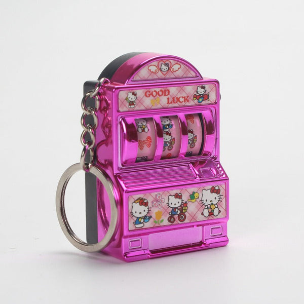 Mini fruit machine keychain pendant spinning machine game slot machine slot machine small toy lucky draw decoration