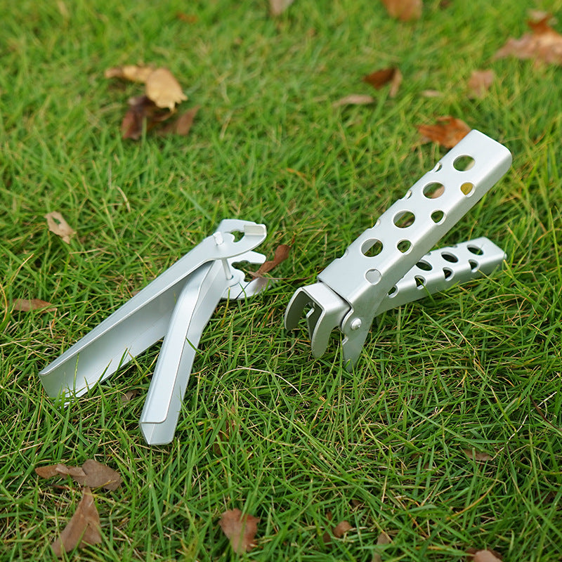 Anti scald pot clamp aluminum alloy perforated pot clamp outdoor portable hand clamp picnic barbecue kitchen tool pot handle