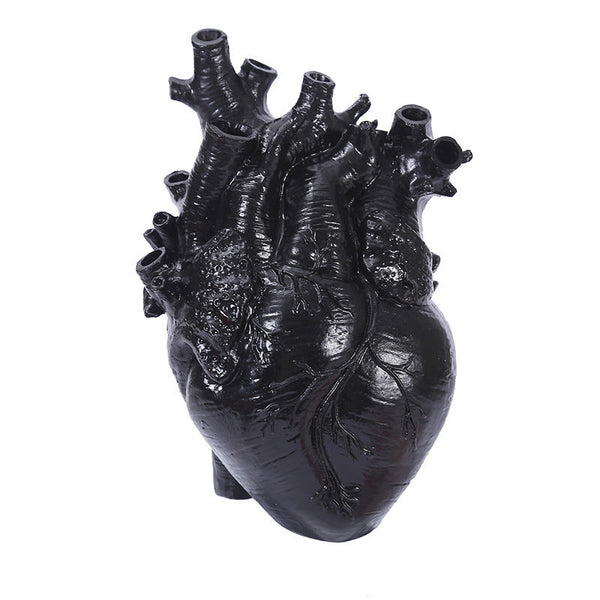 Heart-Shaped Flower Vase Resin Ornament Desktop Living Room Plant Pot Table Decoration Craft