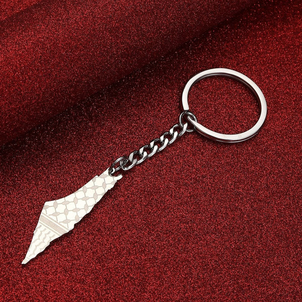 Israel Palestine Map Flag Drip Oil Stainless Steel Keychain Fashion Men's and Women's Stainless Steel Keys