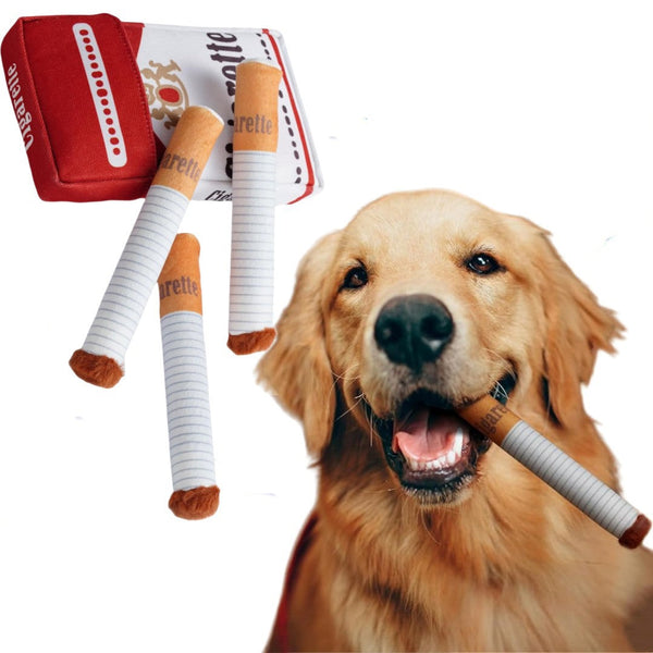 Dog cigarettes with box, sound making toys, pet toys, bite resistant and grinding plush toys, cat supplies