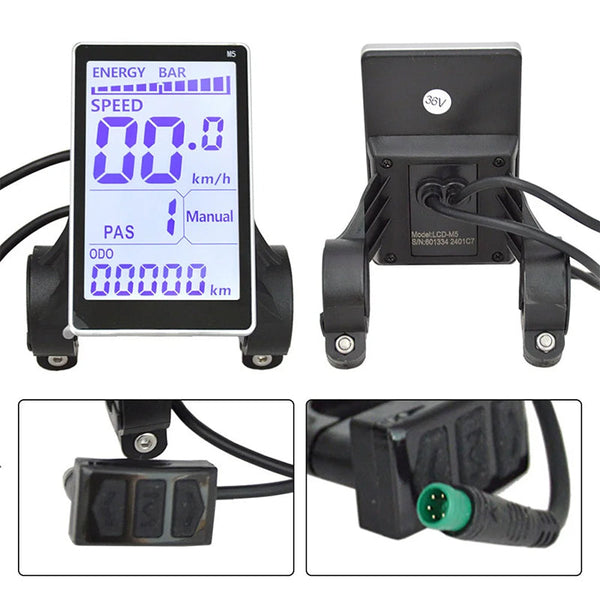 5 - Pin LCD Display Screen for M5 E - bikes: Speedometer & Control Panel, E - bike Accessory