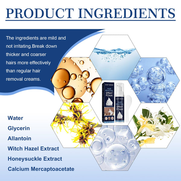 Men's Hair Removal Foam Spray Leg Underarm Chest Hair Gentle Cleansing Quick Hair Removal Spray