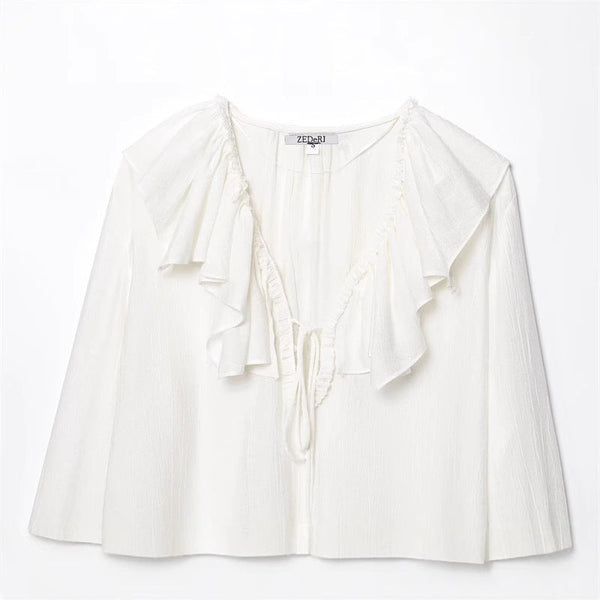 Style Women's Fashion Casual Long Sleeve Layered Decorative Shirt