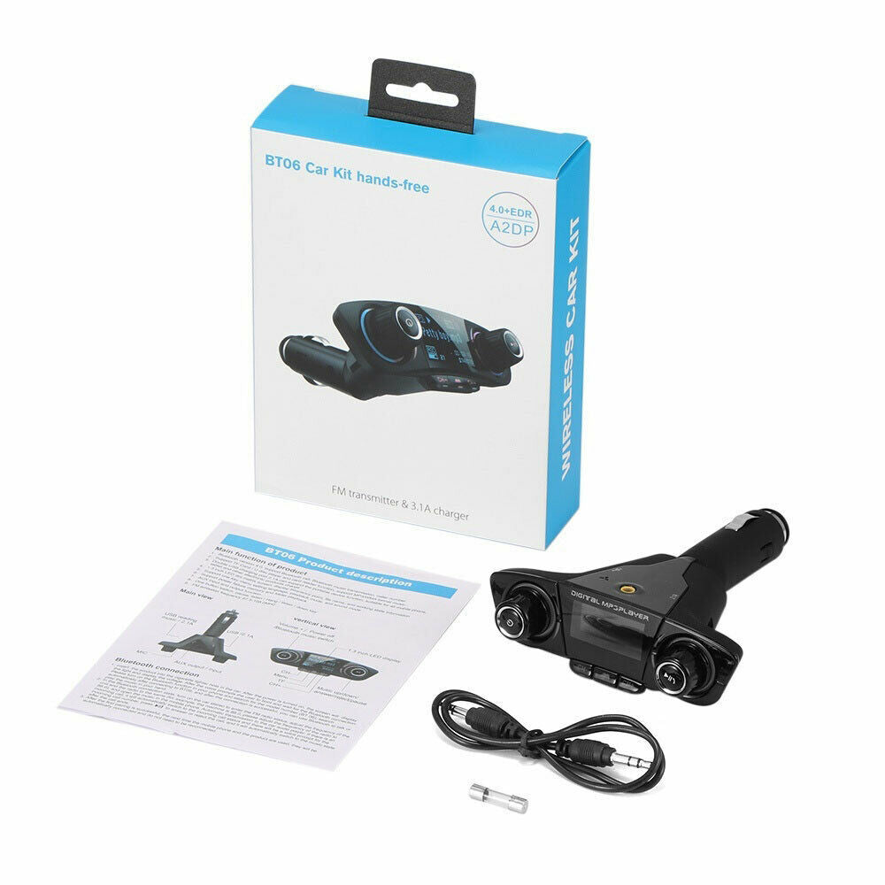BT06 Car MP3 Bluetooth Player Car Charger Multi-Language Bluetooth Hands-Free FM Transmitter