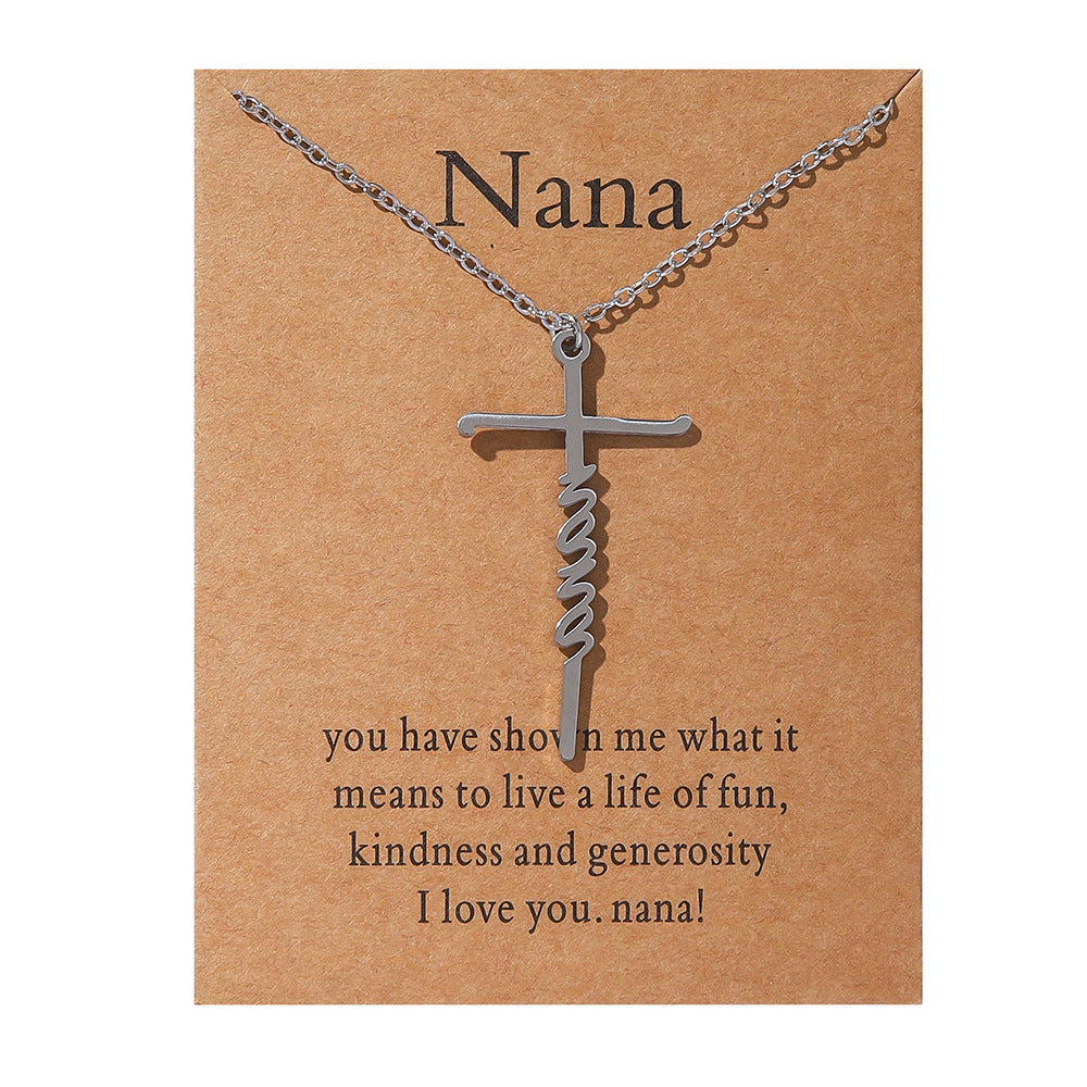 Faith Religious Gift Stainless Steel Cross Collarbone Chain Sweater Chain