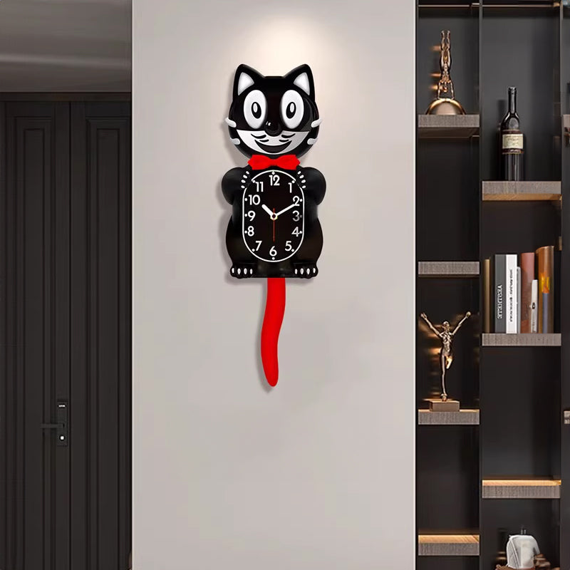 New Hot American Classic Kit Cat Clock: Swing Tail, Creative, Cute Gift, Retro Decor, Hanging Design.