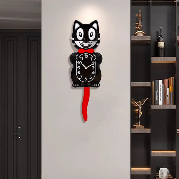 New Hot American Classic Kit Cat Clock: Swing Tail, Creative, Cute Gift, Retro Decor, Hanging Design.