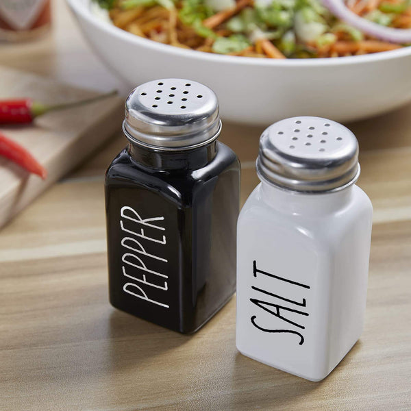 Black and white seasoning jar pepper salt bottle seasoning box square glass
