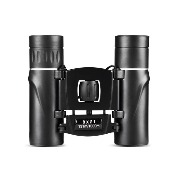 8x21 Compact Zoom Binoculars Long Range Folding HD Powerful Mini Telescope Bak4 FMC Optics Hunting Sports Black Kids Telescope