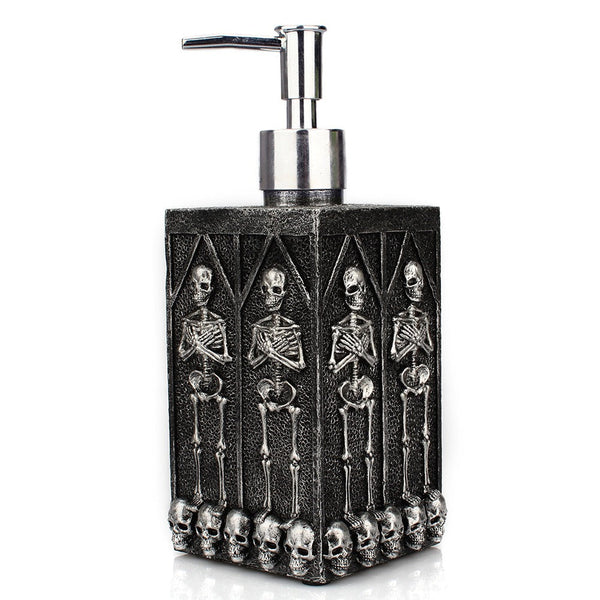 Creative home square bathroom hand sanitizer bottle decoration with a multi sided skull liquid bottle in the underground cave