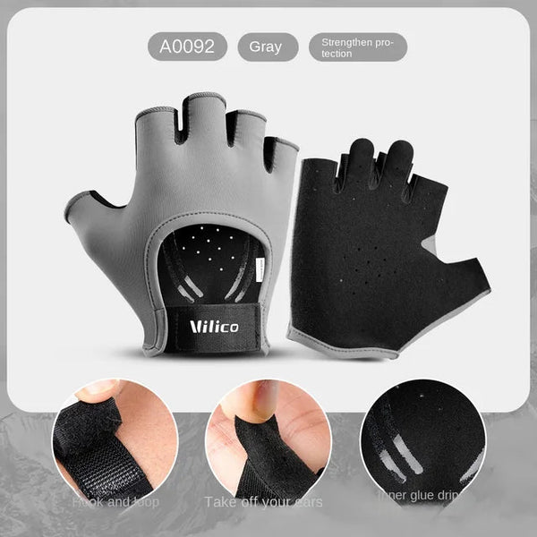 Fitness yoga gloves with half finger iron rubbing anti slip wear-resistant and anti cocoon gloves