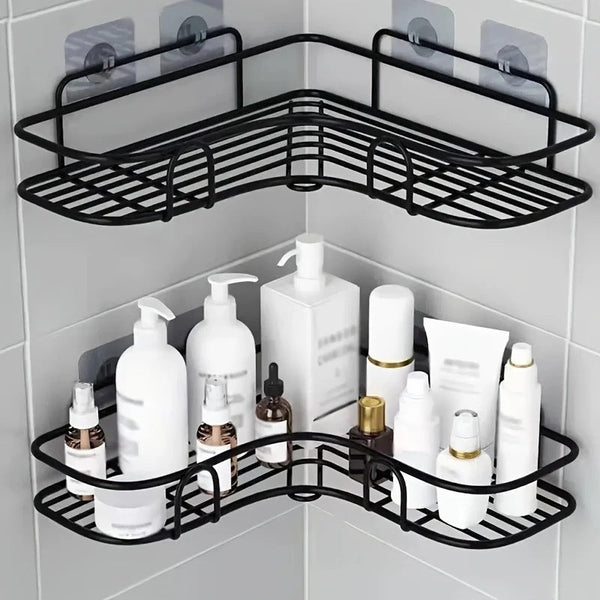 Bathroom Storage Rack Toilet Washroom Wall-Mounted Hole-Free Multi-Functional Iron Mesh Long Strip Organizer