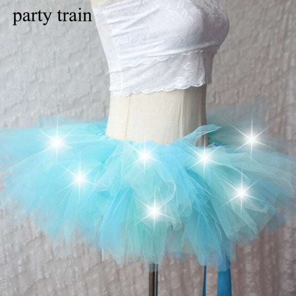 Arrival Women Tulle Tutu Skirt Sexy Mini Fancy Adult Petticoat Fluffy Yarn Ballet Dance Halloween Led Light Up