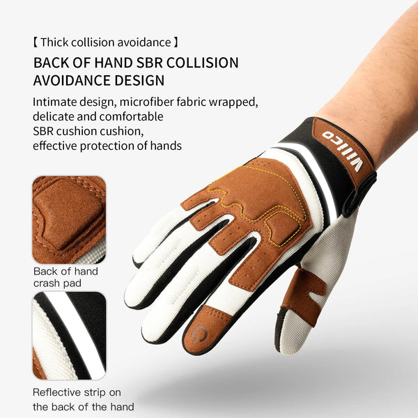 Outdoor sports warm anti slip wear-resistant shock-absorbing anti-collision touch screen road bike riding gloves