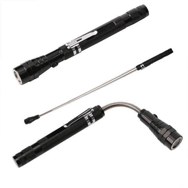 Outdoor Camping Tactical Flash Light Torch Spotlight 3x LED Telescopic Flexible Magnetic LED