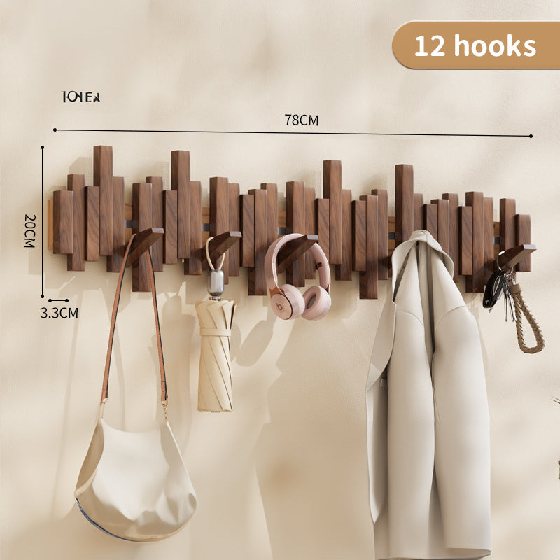 Coat Racks Wall Hanging Wall Entry Door Porch Hanging Scarf Coat Rack Perforated Solid Wood Creative Piano Keys Clothes Hook