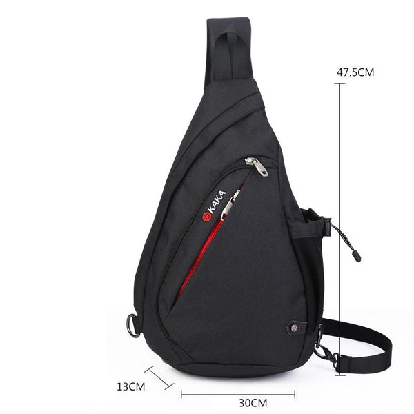 High Quality Men's Chest Bag Cotton And Linen Texture Messenger Triangle Bag Water Drop Bag Bicycle Chest Bag