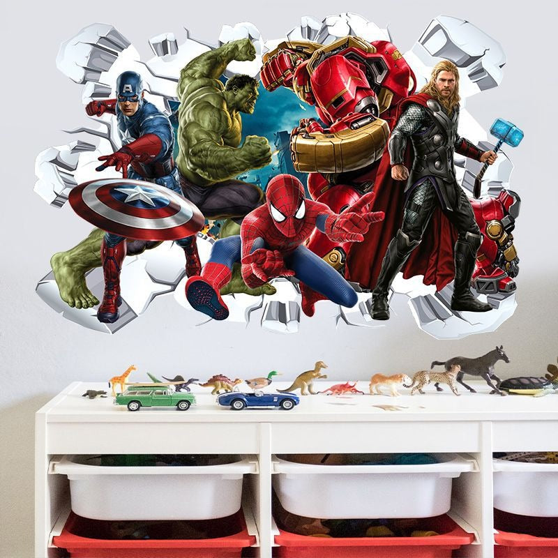 Marvel League of Legends Captain America Iron Man Batman Hulk Boy Bedroom and Living Room Decoration