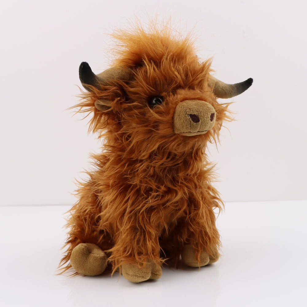 Internet celebrity Highland Cow plush toy simulation long haired cow figurine