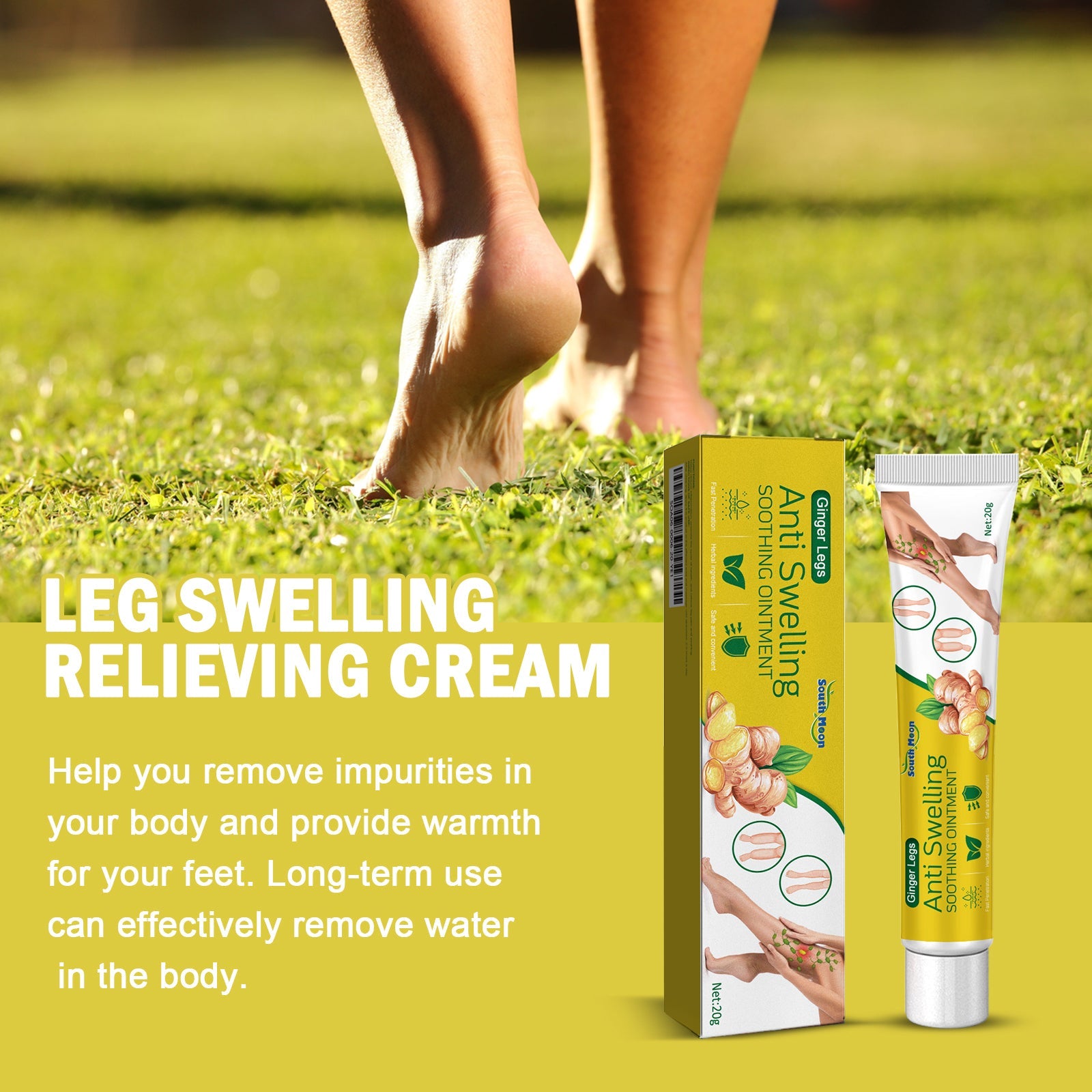 Ginger Care Cream Relieves Leg Discomfort Daily Body Massage Repair Cream