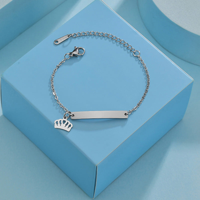 Stainless steel personalized engraved three color curved bracelet simple and personalized women's bracelet