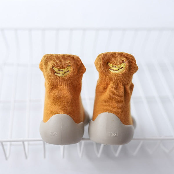 Autumn New Soft Sole Baby Walking Shoes Knitted Embroidered Baby Floor Socks Shoes Avocado Children's Socks
