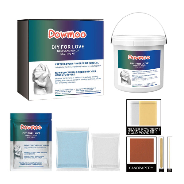 DOWMOO Diy For Love Keepsake Hands Casting Kit, Homemade Holiday Gift Hand-Seal Clay Plaster Commemorative Crafts