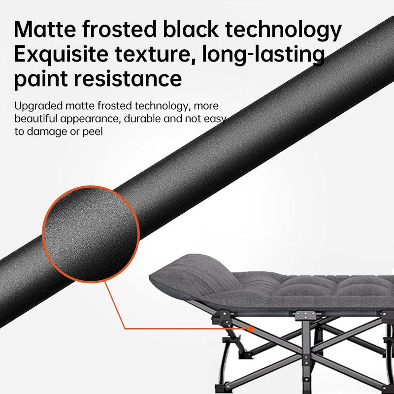 Outdoor camping bed, foldable beach bed, single garden siesta bed, with storage bag, lightweight.