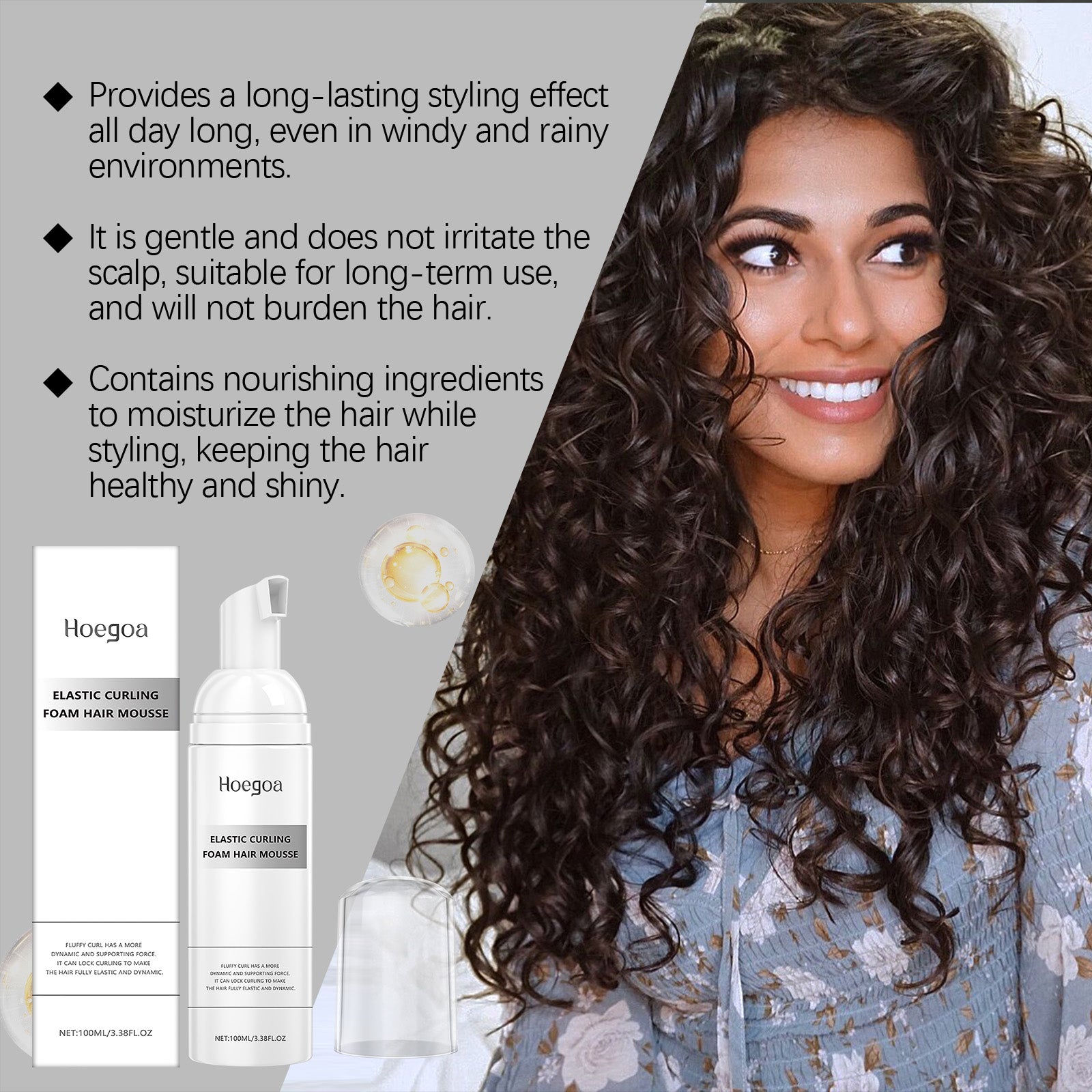 Hair Styling Mousse Refreshing Oil Removal Oil Control Light Volume Protection Refreshing Fluffy Hair Gel