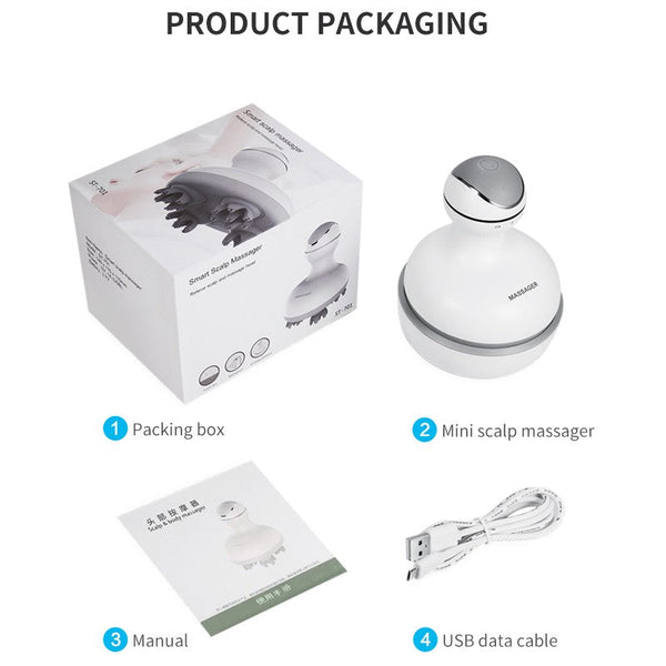 Head massager rechargeable head massager electric 3D scalp massager multifunctional head physiotherapy instrument