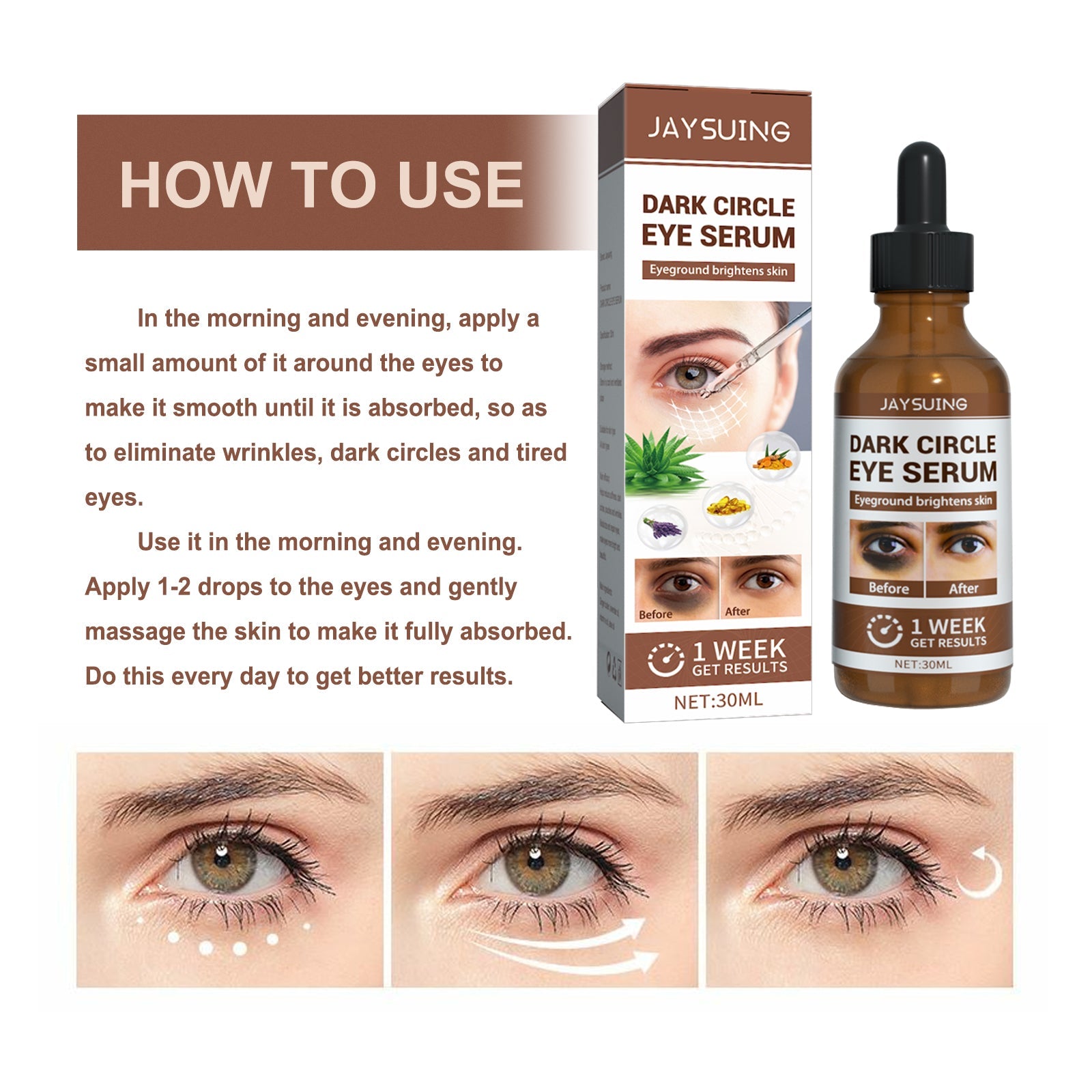 Dark Circles Serum, Light Line Firming Dark Circles Moisturizing Eye Area Repair Serum