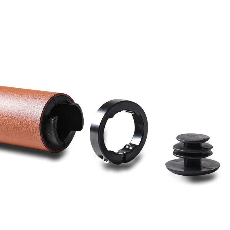 Mountain Bike Handlebar Sleeve Fiber Leather Surface Lock Shock-Absorbing Non-Slip Vice Handle Handlebar Grip Riding Accessories