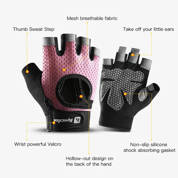 Outdoor sports fitness gloves anti slip and wear-resistant silicone half finger exposed riding gloves
