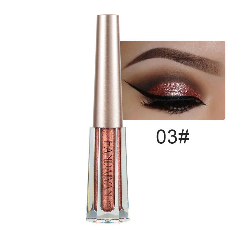 HANDAIYAN Diamond Pearl Liquid Eye Shadow 12 Colors Shining Bright Eye Shadow Liquid