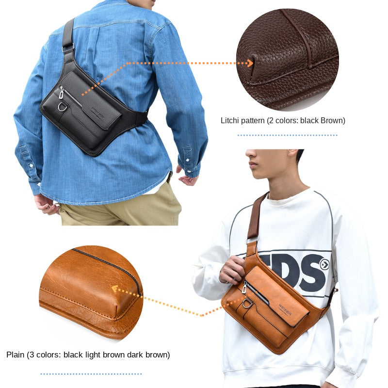 Men's large capacity waterproof chest bag large capacity crossbody bag shoulder bag ﻿