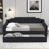 Upholstered Twin Daybed with Trundle Black