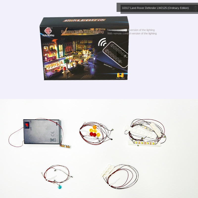 DIY building block lighting suitable for LEGO 10317 Land Rover Defender off-road vehicle building block remote control LED lights