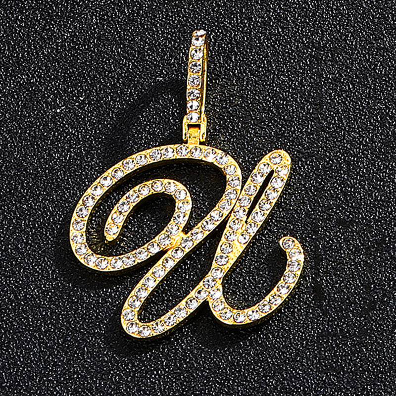 Hip hop accessories grass letter pendant melon seed buckle Cuban chain accessory