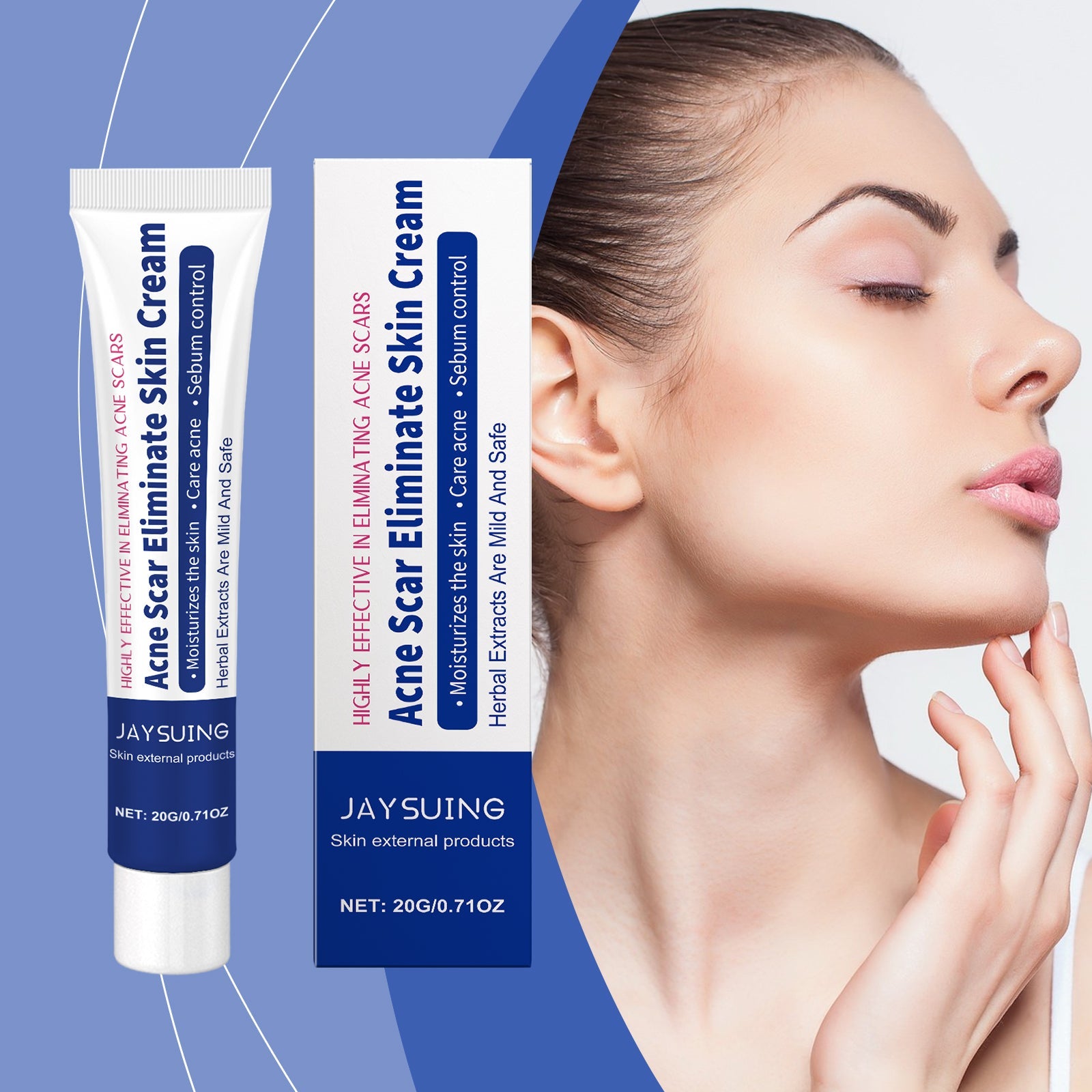 Herbal Acne-Clearing Cream Face Refreshing Oil Control Gentle Pore Cleansing Cream