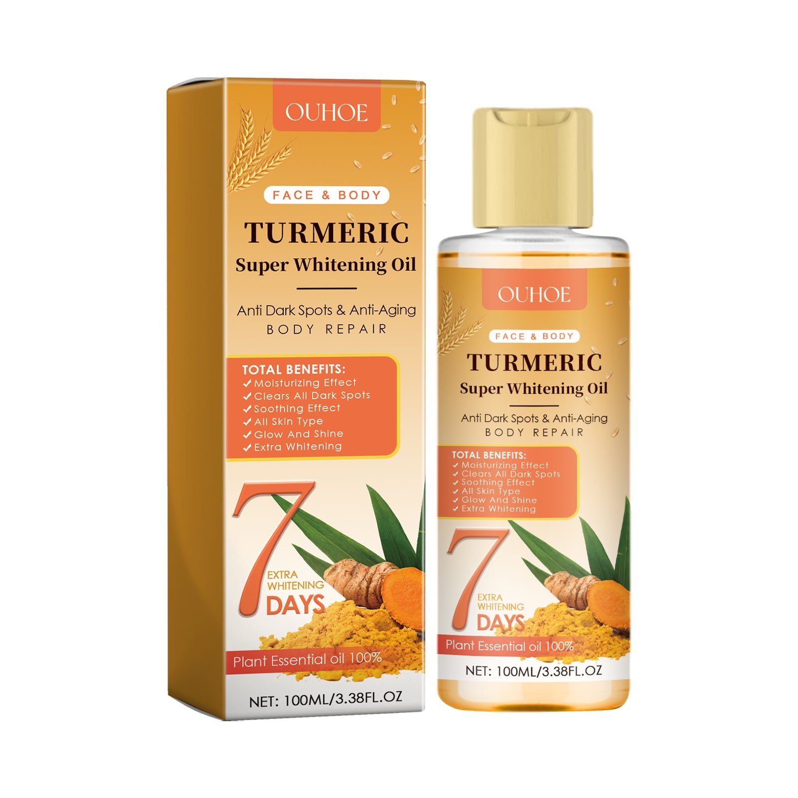 Turmeric Super Whitening Oil , Repair Skin Barrier Soft, Firming, Whitening, Brightening And Fading Joint Blacknessming And Hydrating Eye Patch