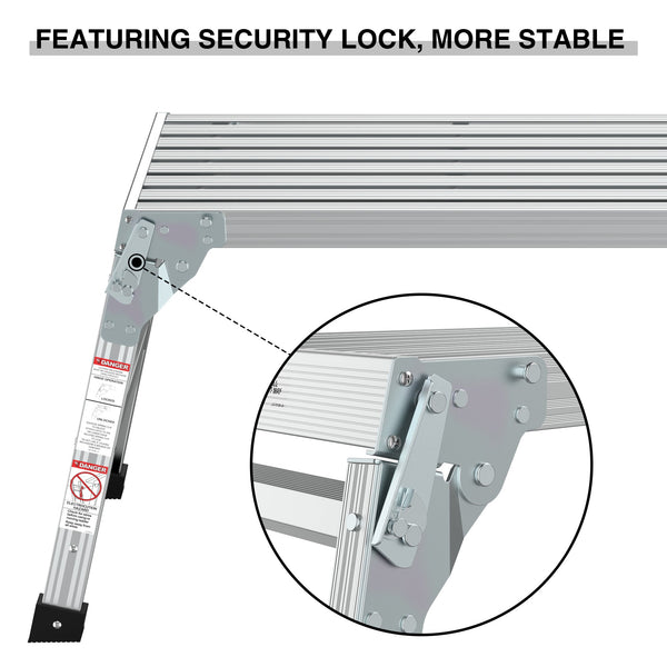 Work Platform Aluminum Portable Bench Folding Ladder ANSI Capacity 225 LBS 40