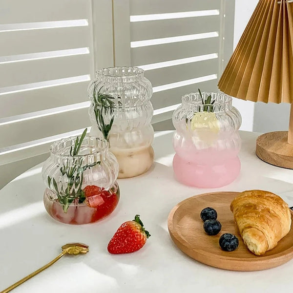 Thickened high borosilicate glass cup household transparent double-layer heat-resistant fruit juice cup