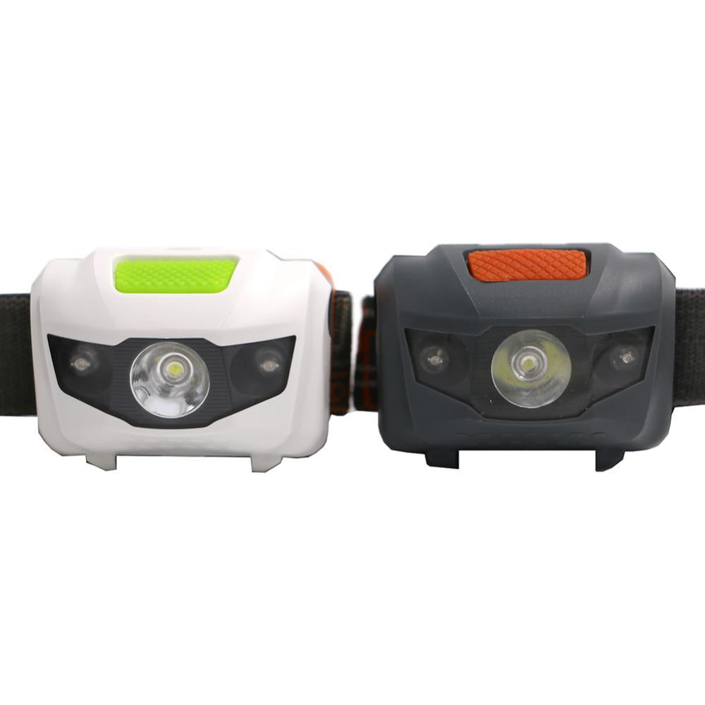 R3 + 2LED 800 Lumens 4 Modes Mini Headlamp Outdoor Headlight Waterproof  Lantern Use AAA Battery