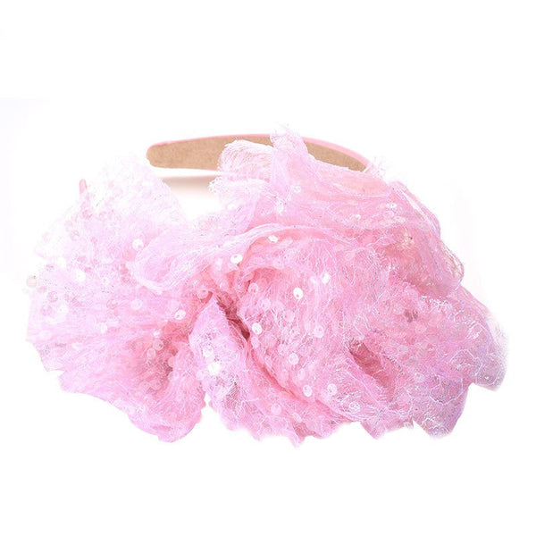 Fashionable fish scale cloud fabric large bow hairband