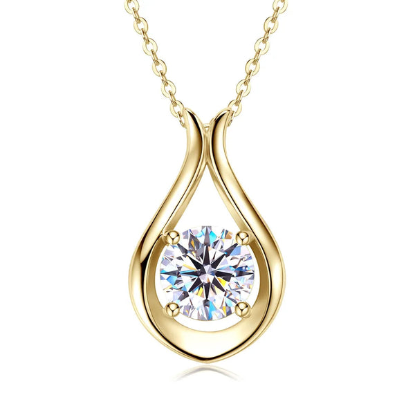 2 Carat Moissanite 925 Sterling Silver Pendant Necklace
